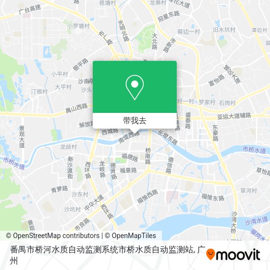 番禺市桥河水质自动监测系统市桥水质自动监测站地图