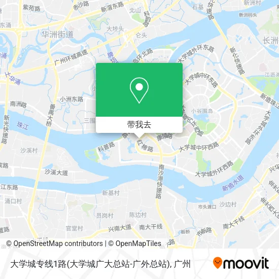 大学城专线1路(大学城广大总站-广外总站)地图