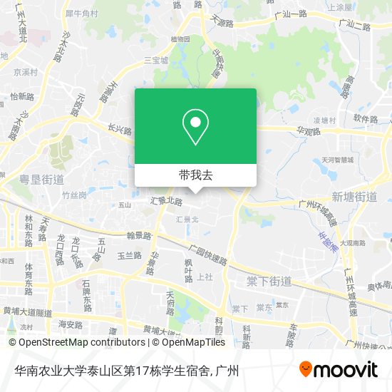 华南农业大学泰山区第17栋学生宿舍地图