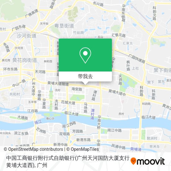 中国工商银行附行式自助银行(广州天河国防大厦支行黄埔大道西)地图