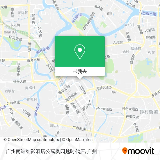 广州南站红影酒店公寓奥园越时代店地图