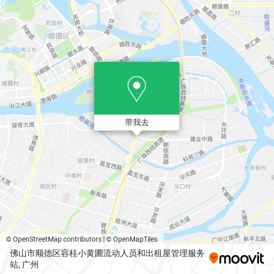 佛山市顺德区容桂小黄圃流动人员和出租屋管理服务站地图