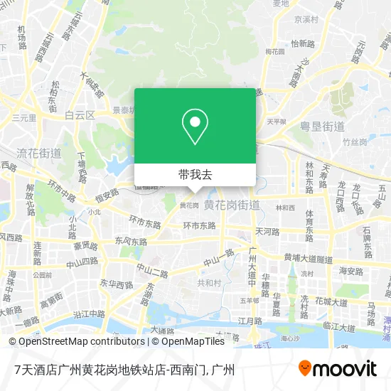 7天酒店广州黄花岗地铁站店-西南门地图