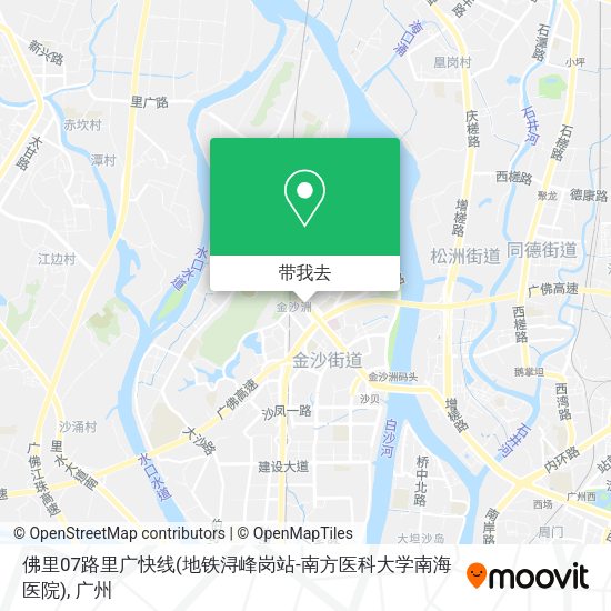 佛里07路里广快线(地铁浔峰岗站-南方医科大学南海医院)地图