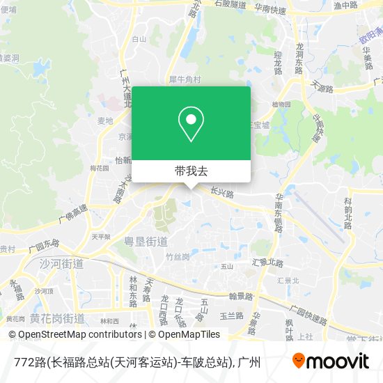 772路(长福路总站(天河客运站)-车陂总站)地图