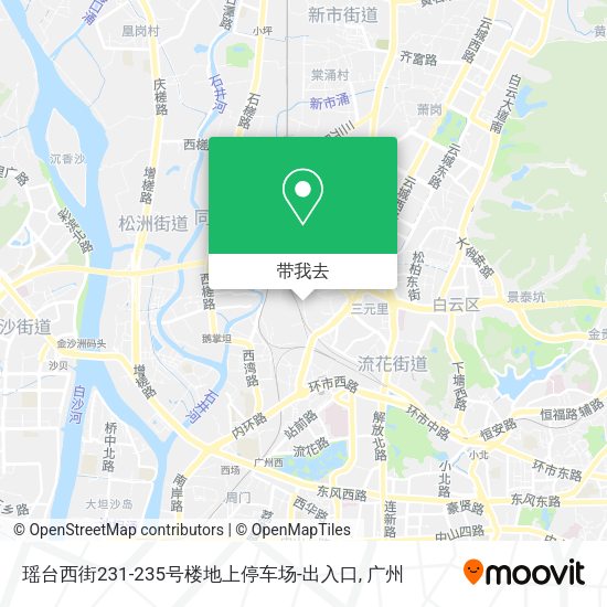 瑶台西街231-235号楼地上停车场-出入口地图