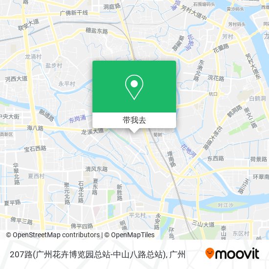 207路(广州花卉博览园总站-中山八路总站)地图