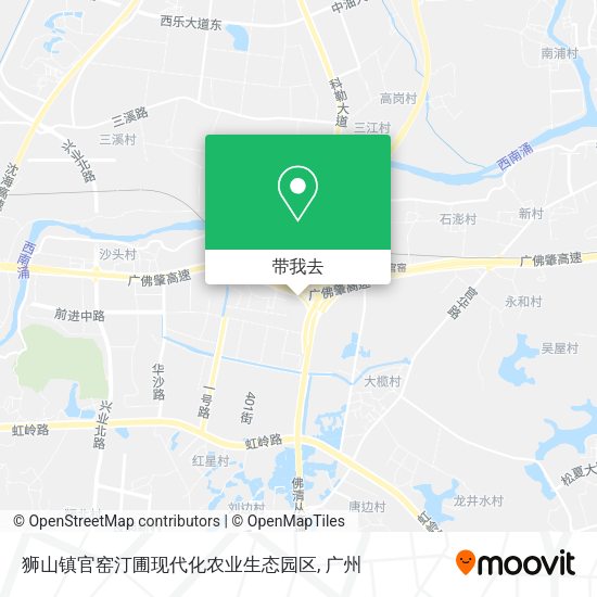 狮山镇官窑汀圃现代化农业生态园区地图
