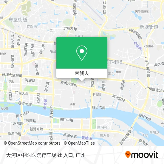 天河区中医医院停车场-出入口地图