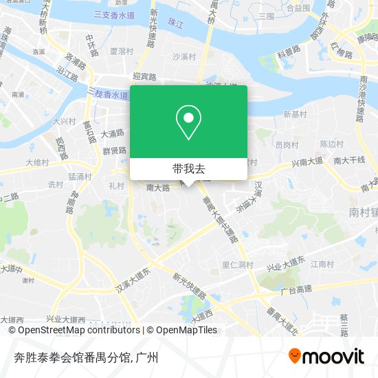 奔胜泰拳会馆番禺分馆地图
