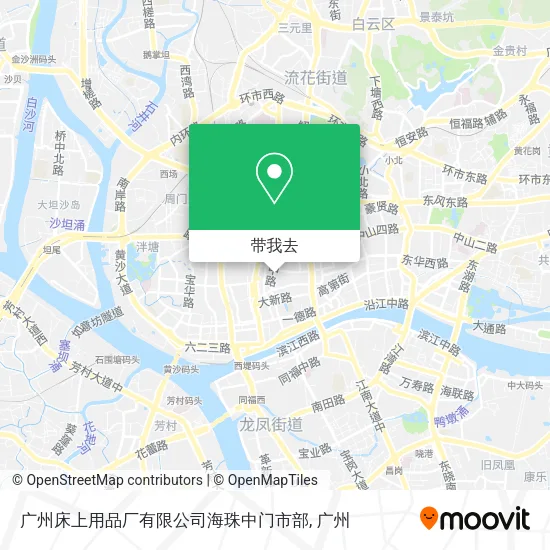 广州床上用品厂有限公司海珠中门市部地图