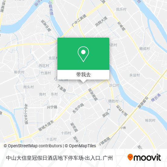 中山大信皇冠假日酒店地下停车场-出入口地图