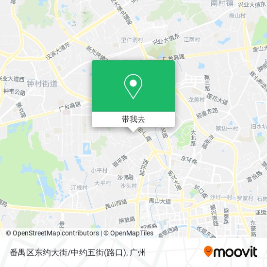 番禺区东约大街/中约五街(路口)地图