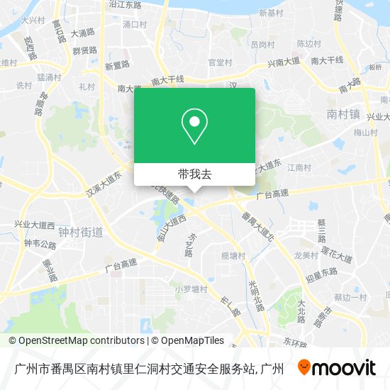广州市番禺区南村镇里仁洞村交通安全服务站地图