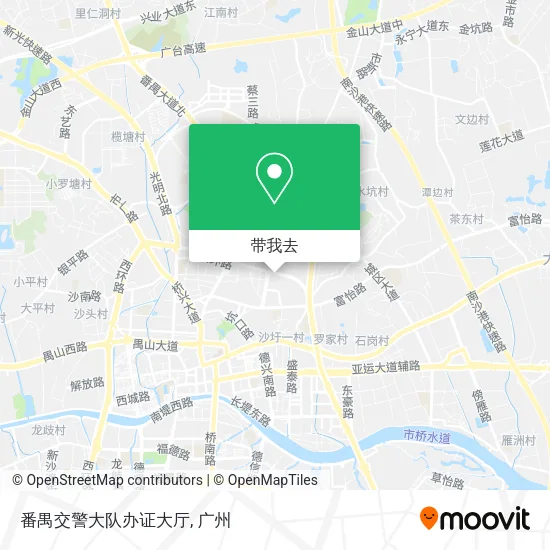 番禺交警大队办证大厅地图