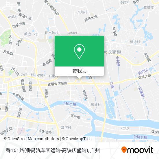 番161路(番禺汽车客运站-高铁庆盛站)地图