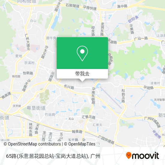 65路(乐意居花园总站-宝岗大道总站)地图