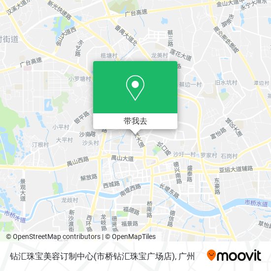 钻汇珠宝美容订制中心(市桥钻汇珠宝广场店)地图