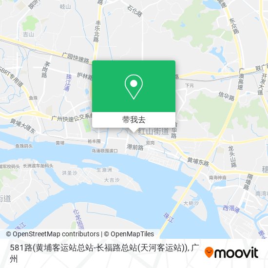 581路(黄埔客运站总站-长福路总站(天河客运站))地图