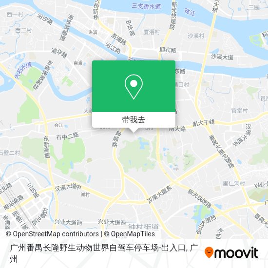 广州番禺长隆野生动物世界自驾车停车场-出入口地图