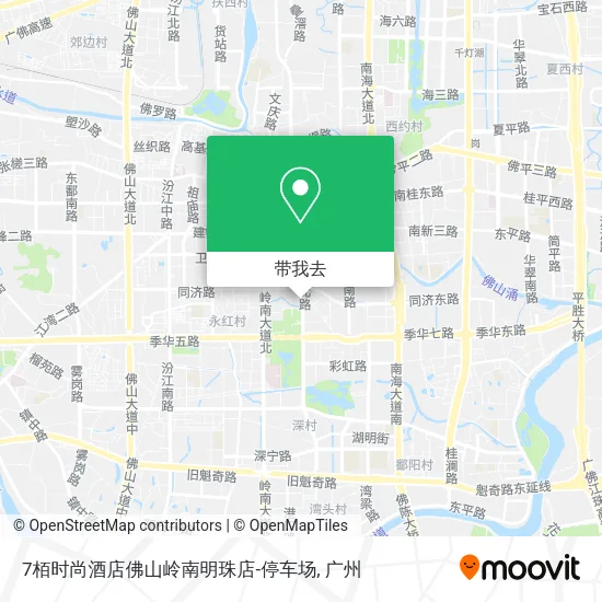 7栢时尚酒店佛山岭南明珠店-停车场地图