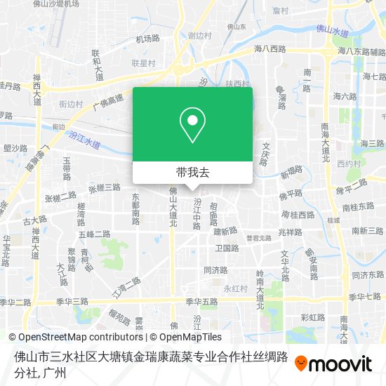 佛山市三水社区大塘镇金瑞康蔬菜专业合作社丝绸路分社地图