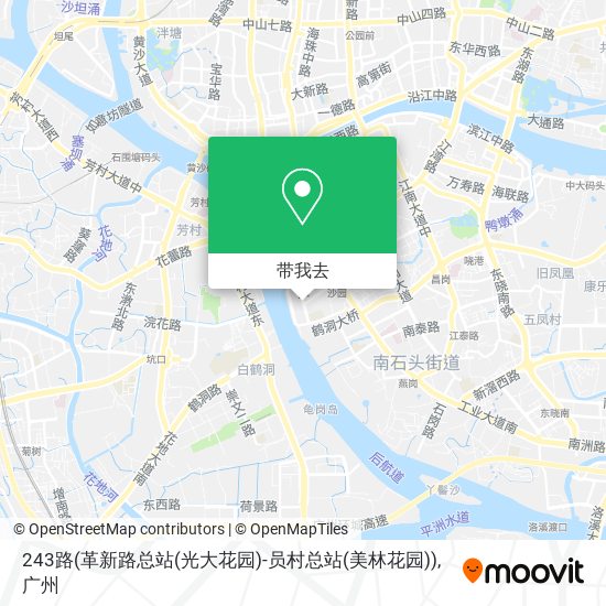 243路(革新路总站(光大花园)-员村总站(美林花园))地图