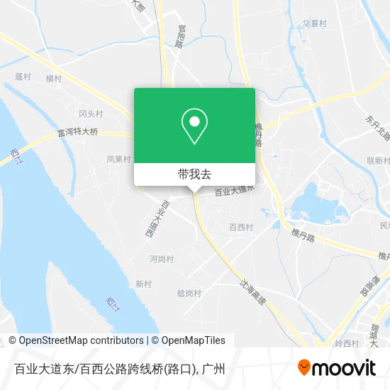百业大道东/百西公路跨线桥(路口)地图