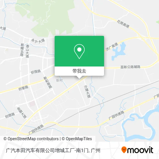 广汽本田汽车有限公司增城工厂-南1门地图