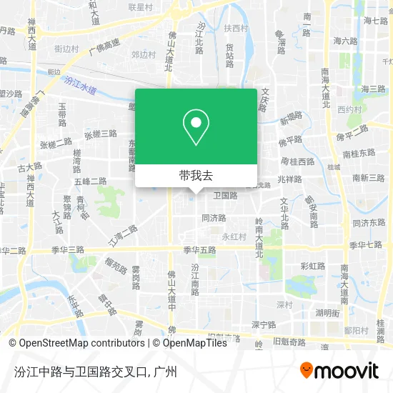 汾江中路与卫国路交叉口地图