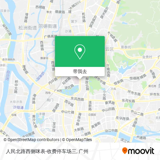 人民北路西侧咪表-收费停车场三地图