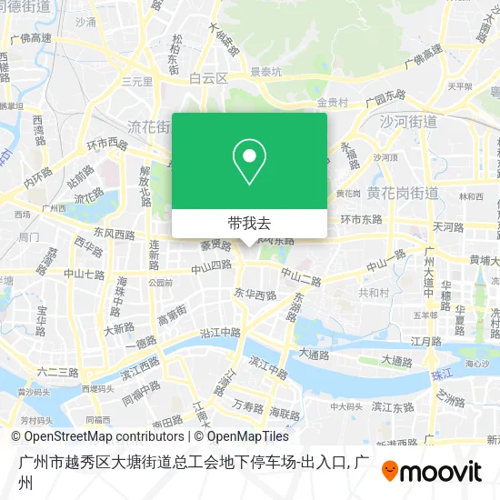 广州市越秀区大塘街道总工会地下停车场-出入口地图