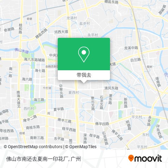 佛山市南还去夏南一印花厂地图
