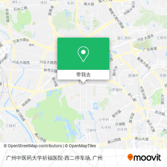 广州中医药大学祈福医院-西二停车场地图