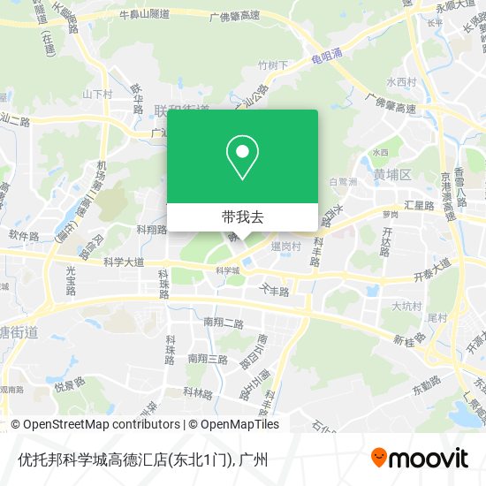 优托邦科学城高德汇店(东北1门)地图