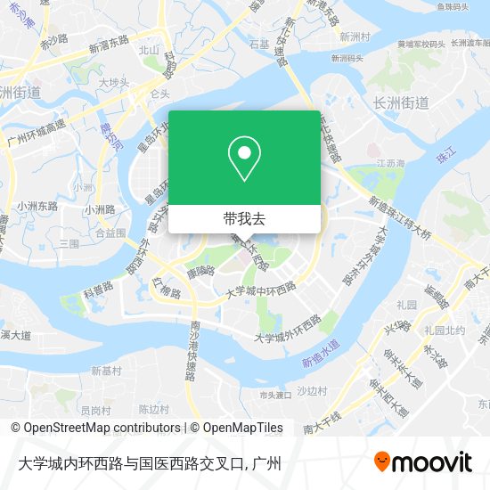 大学城内环西路与国医西路交叉口地图