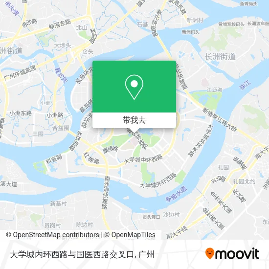 大学城内环西路与国医西路交叉口地图