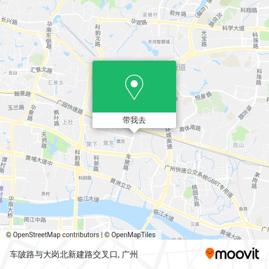 车陂路与大岗北新建路交叉口地图