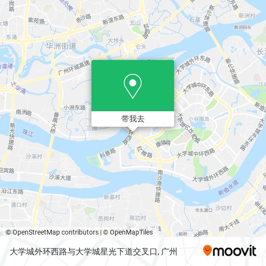 大学城外环西路与大学城星光下道交叉口地图