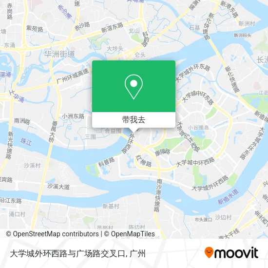 大学城外环西路与广场路交叉口地图