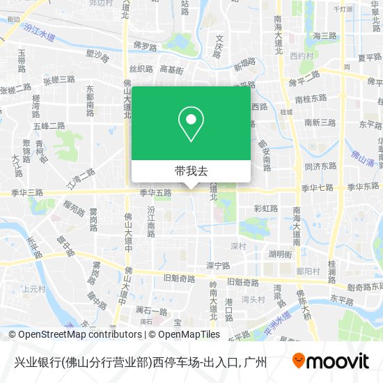 兴业银行(佛山分行营业部)西停车场-出入口地图