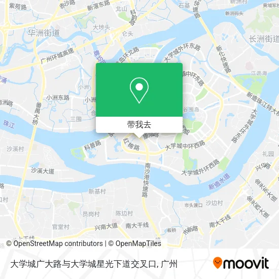 大学城广大路与大学城星光下道交叉口地图