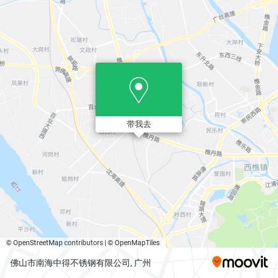 佛山市南海中得不锈钢有限公司地图
