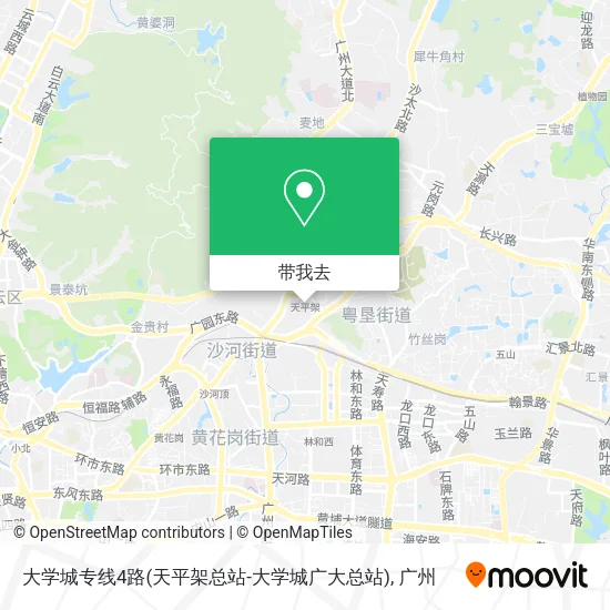 大学城专线4路(天平架总站-大学城广大总站)地图