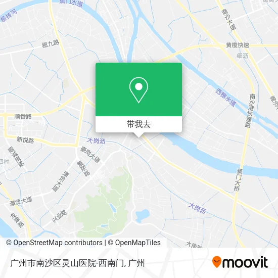 广州市南沙区灵山医院-西南门地图