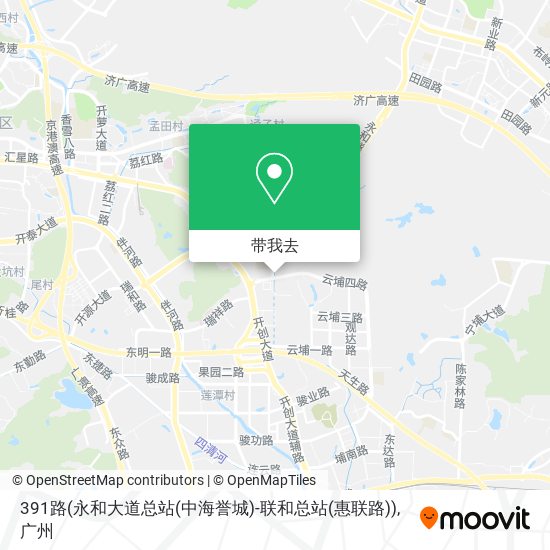391路(永和大道总站(中海誉城)-联和总站(惠联路))地图