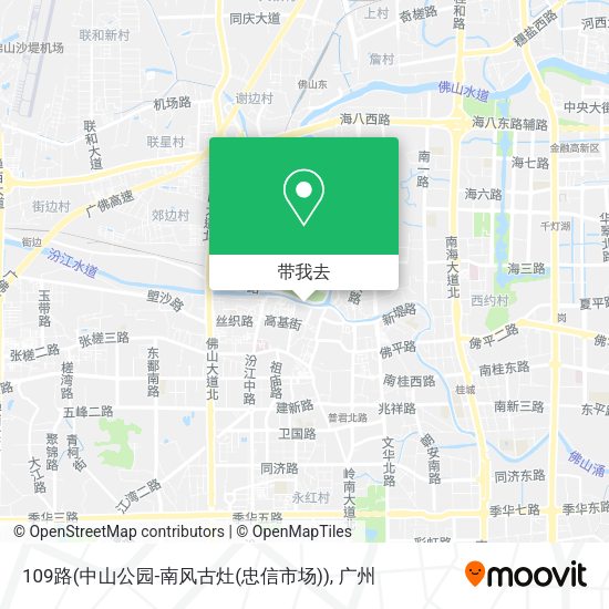109路(中山公园-南风古灶(忠信市场))地图