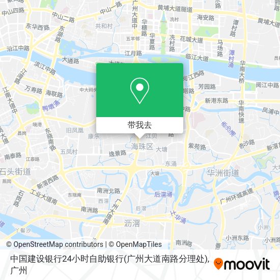 中国建设银行24小时自助银行(广州大道南路分理处)地图