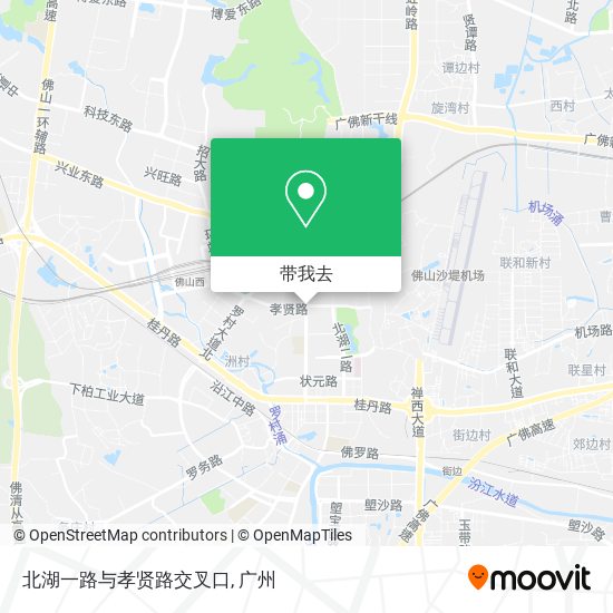 北湖一路与孝贤路交叉口地图