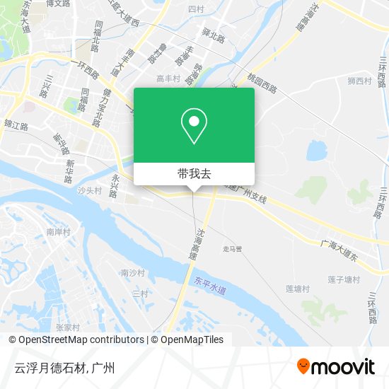 云浮月德石材地图